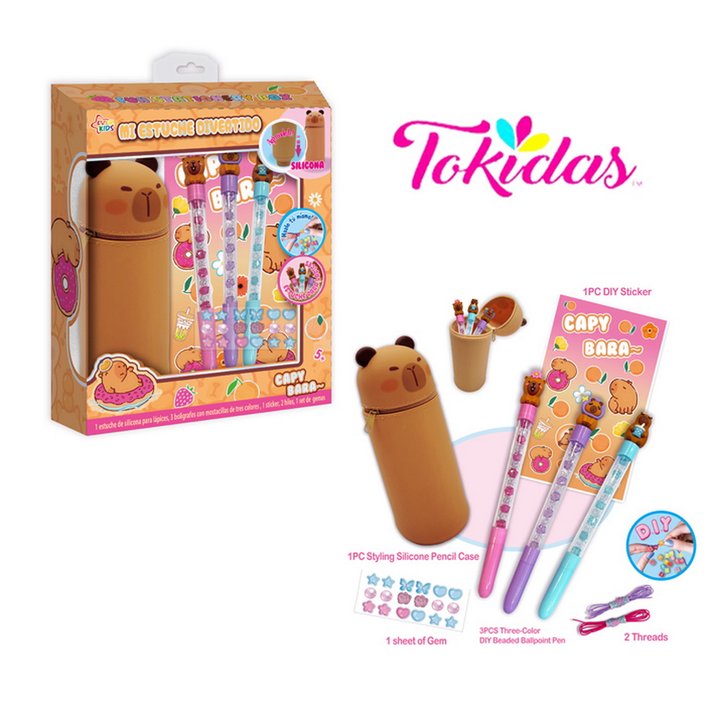 SET CAPYBARA ESTUCHE  CON LAPICES Y ACCESORIOS