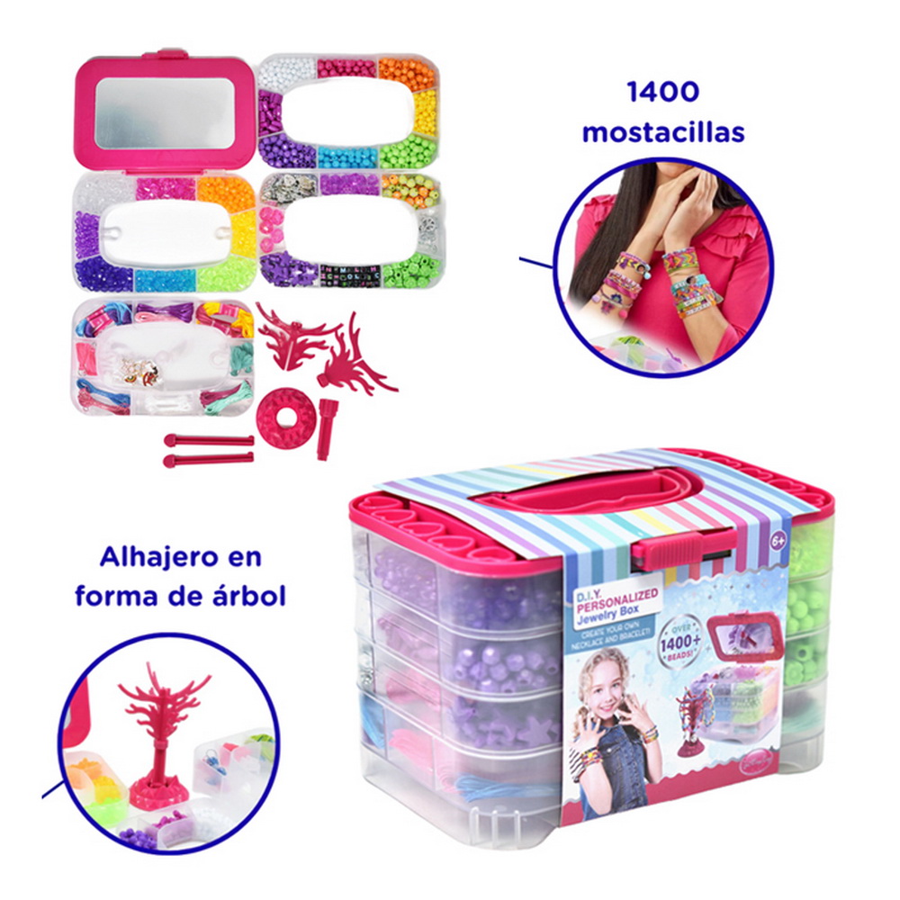 MALETITA CON MOSTACILLAS 4 NIVELES DE 1400 PCS.