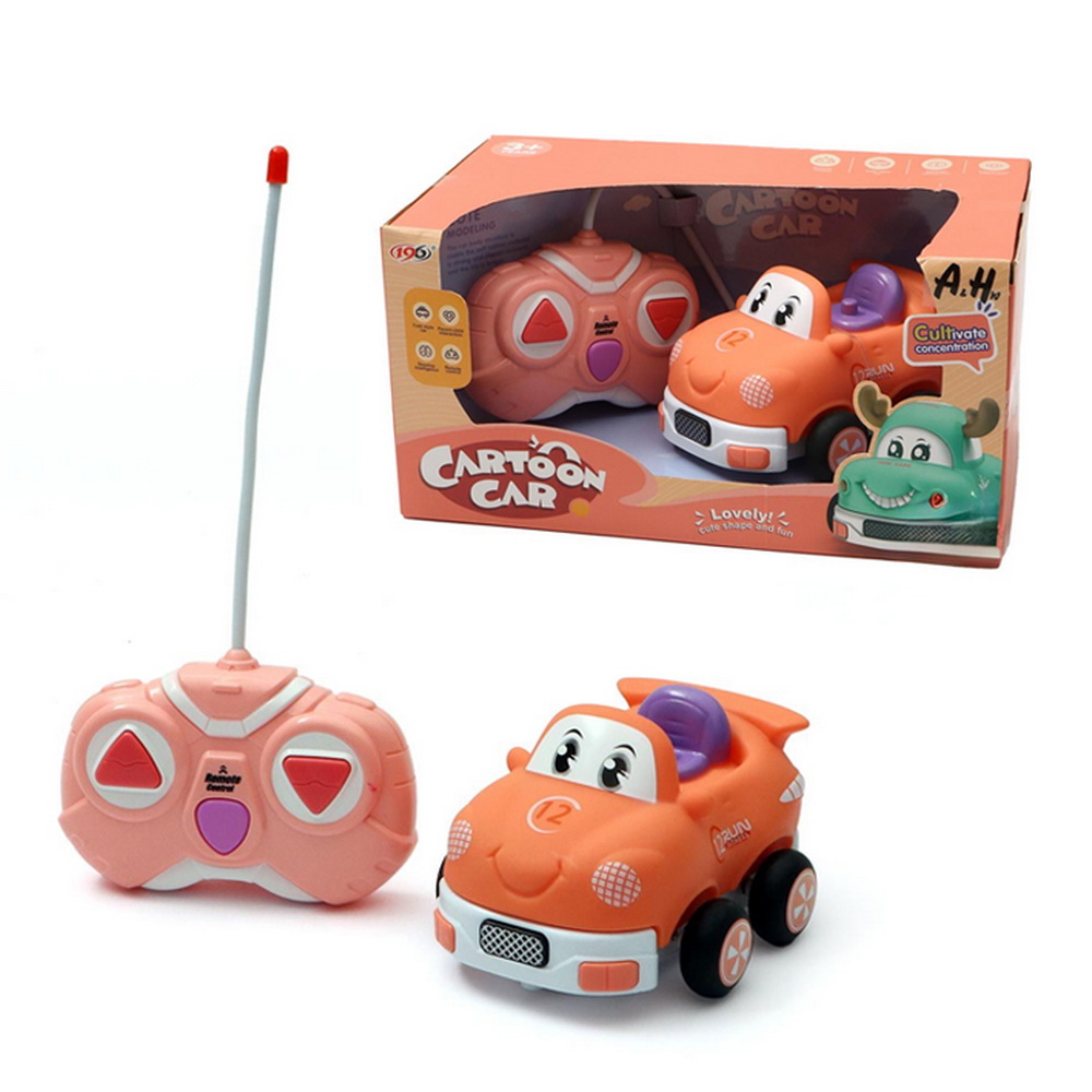 AUTO PINK INFANTIL CON CARITA RADIO CONTROL