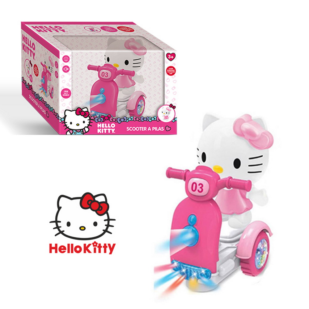 MOTOCICLETA HELLO KITTY CON LUZ Y MUSICA