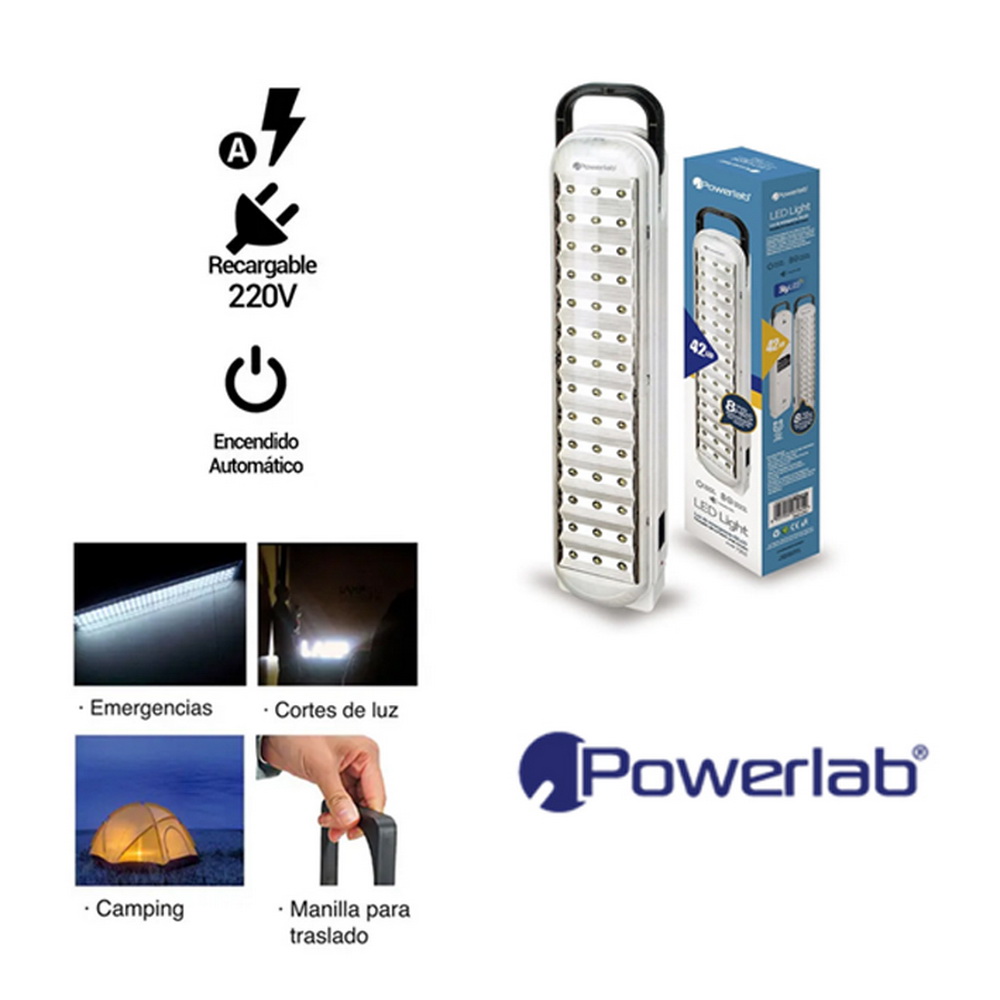 POWERLAB LAMPARA DE EMERGENCIA 42 LED