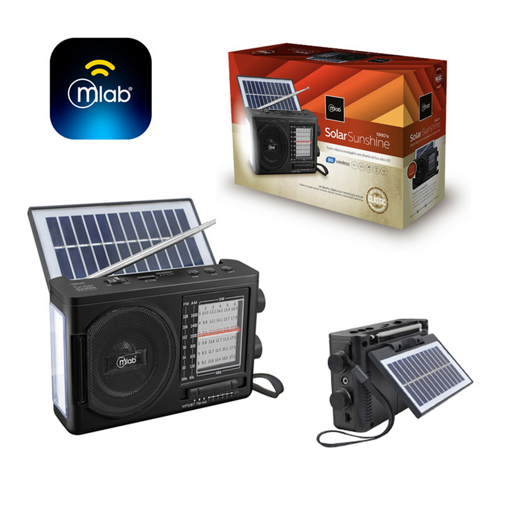 RADIO RETRO SOLAR SUNSHINE-LIGHT BLACK MLAB