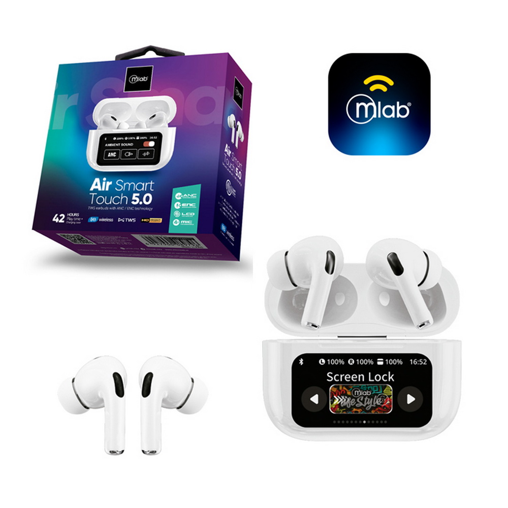 AUDIFONO TWS ANC + ENC AIR-SMART TOUCH SCREEN PRO MLAB
